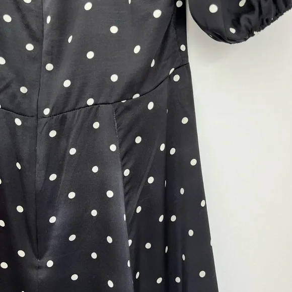 Reformation 2 Lane Silk Polka Dot Wrap Style Mini Dress - Picture 13 of 13